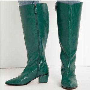 Brand New ELOQUII Green Leather Wide Calf Boots!!